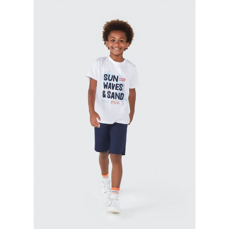 Camiseta Infantil Menino Manga Curta Com Estampa - Branco 016