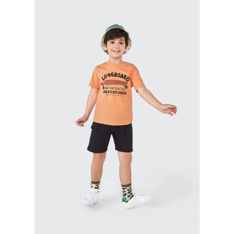Camiseta Infantil Menino Estampada Flamê - Laranja 016