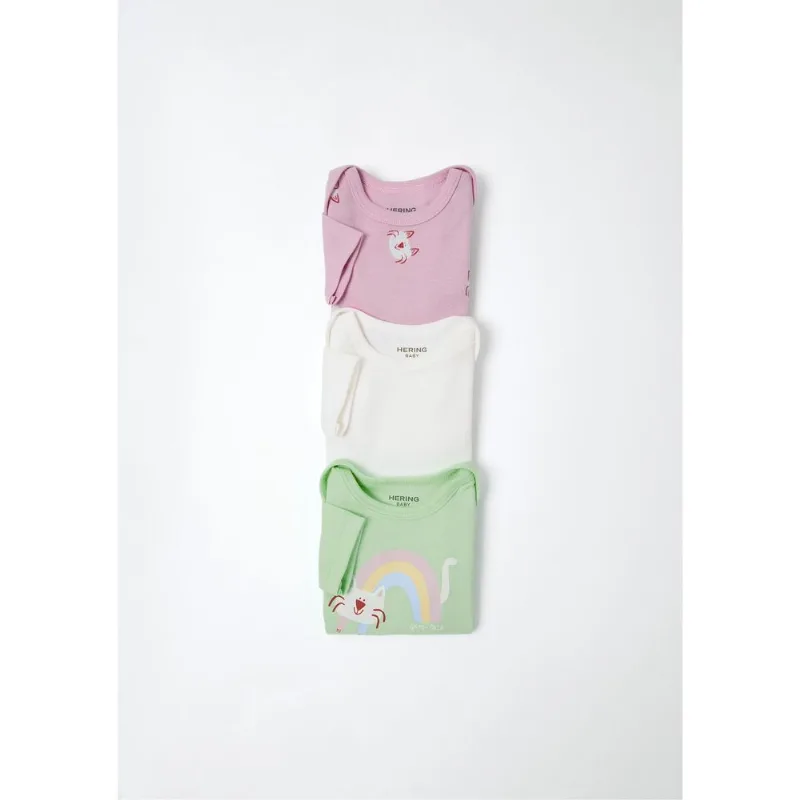 Kit Com 3 Bodies Bebê Menina Em Ribana - Multicolorido 09M