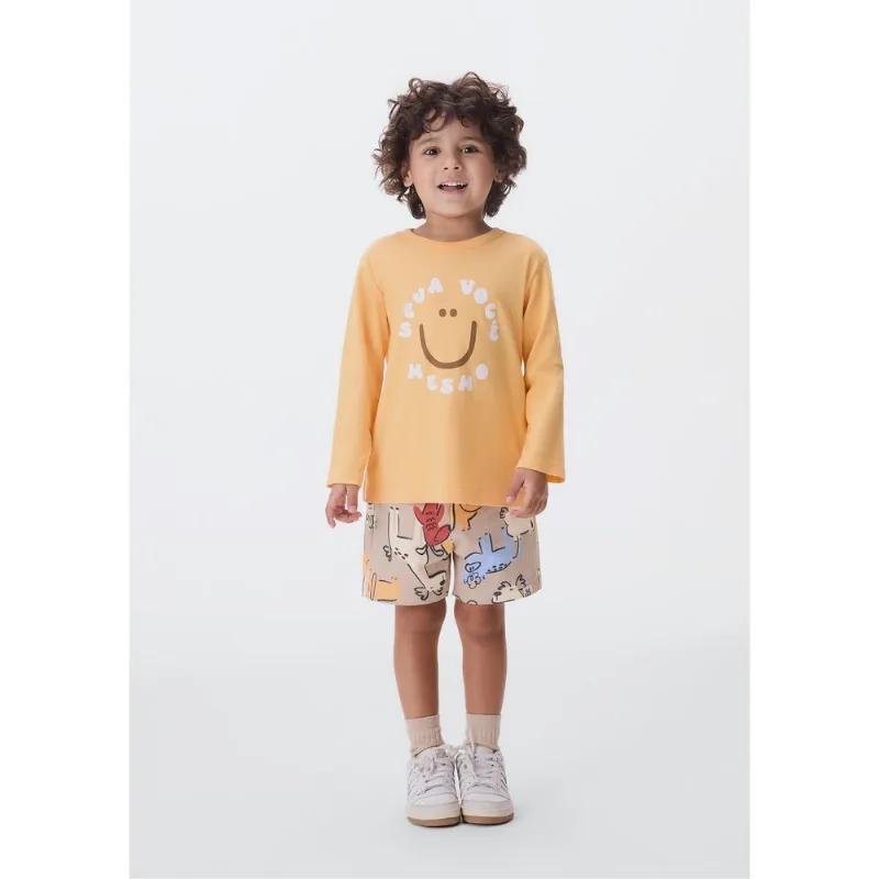 Camiseta Infantil Menino Toddler - Laranja 004