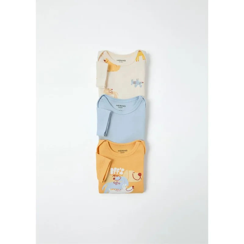 Kit Com 3 Bodies Bebê Menino Em Algodão - Multicolorido 24M
