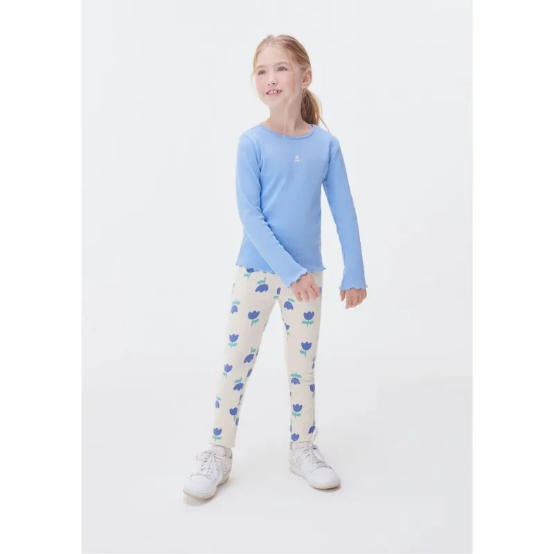 Blusa Manga Longa Infantil Menina Em Ribana - Azul 010