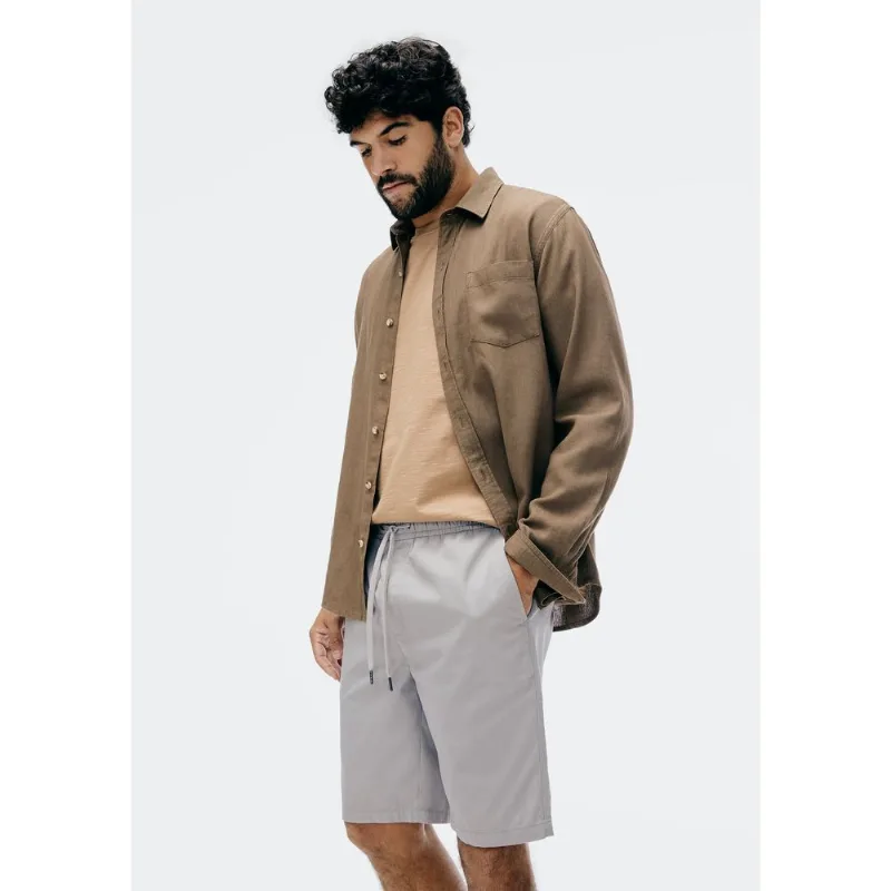 Bermuda Básica Masculina Reta Em Sarja - Cinza XXG