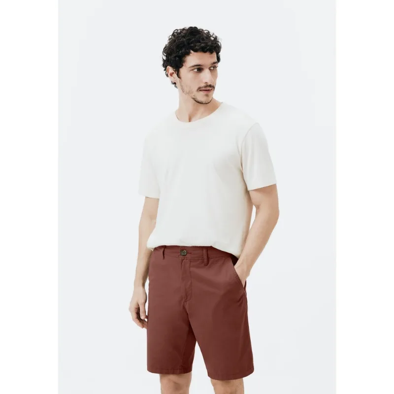 Bermuda Básica Masculina Chino Reta Em Sarja - Marsala 044