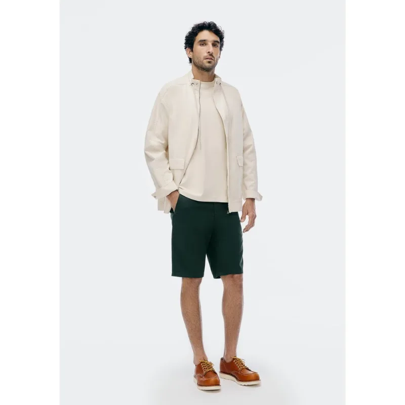 Bermuda Básica Masculina Chino Reta Em Sarja - Verde 046