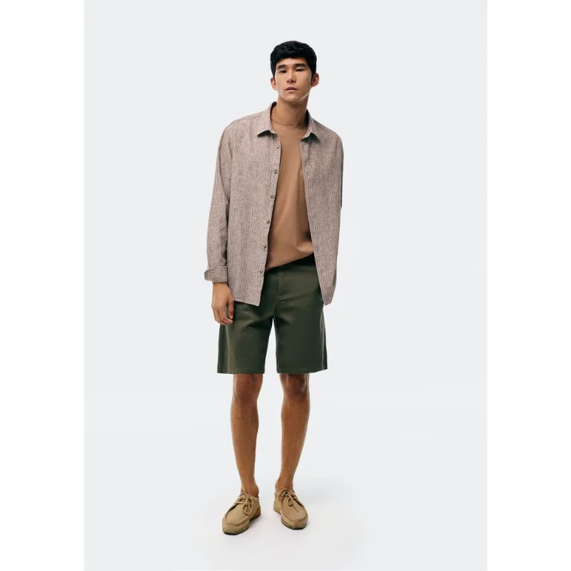Bermuda Masculina Reta Em Sarja - Verde 044