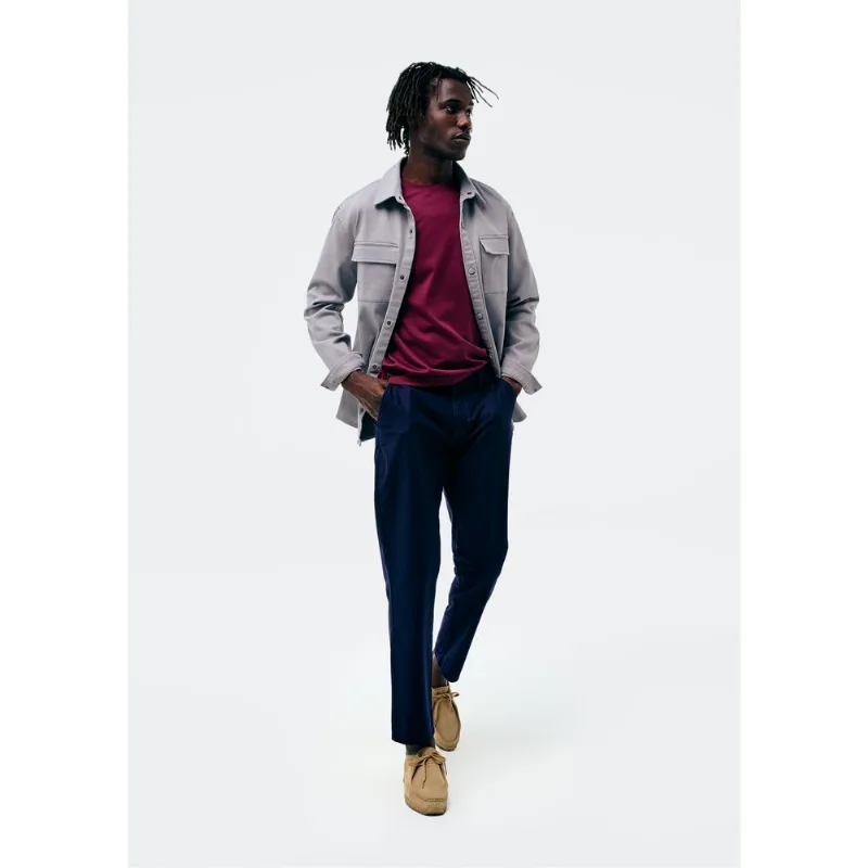 Calça Masculina Reta Chino Em Sarja - Azul 044