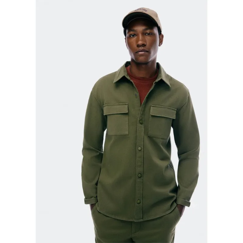 Camisa Masculina Manga Longa Em Sarja - Verde XG