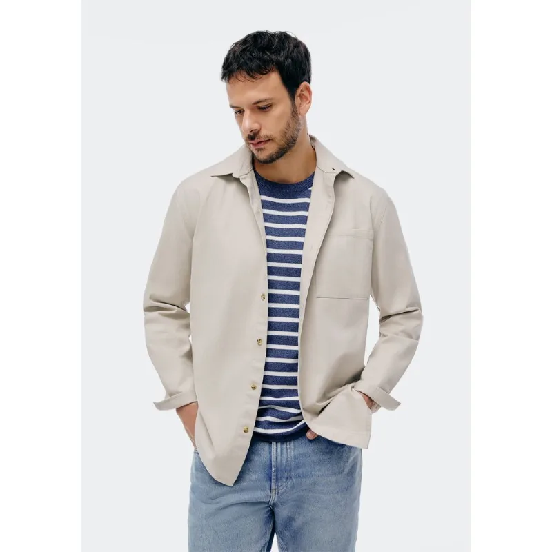 Camisa Masculina Manga Longa Texturizada - Bege P