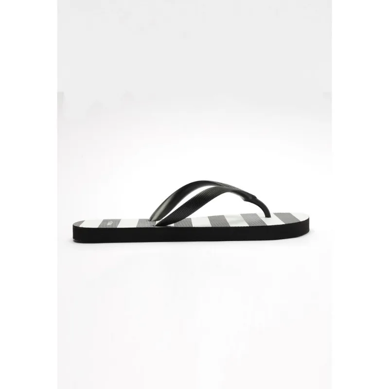 Chinelo de Dedo Feminino Listras Bicolor - Preto 037