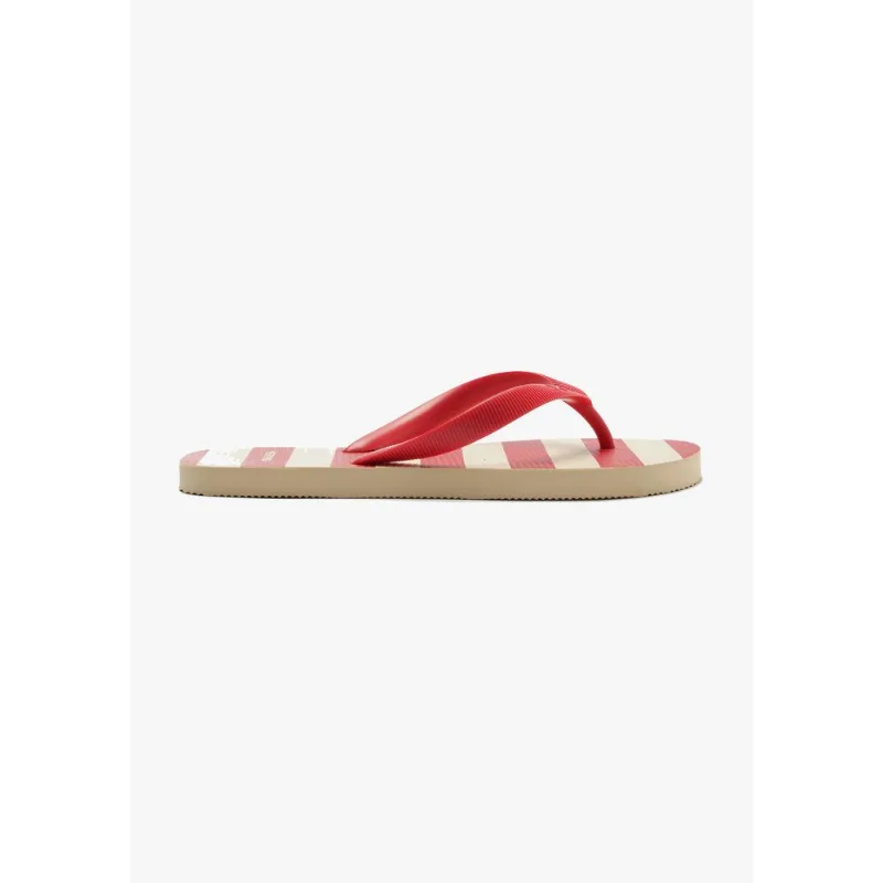 Chinelo de Dedo Feminino Listras - Vermelho 037