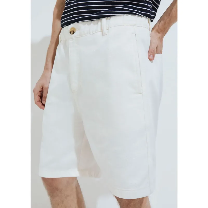 Bermuda Masculina Reta Em Sarja - Off white 044