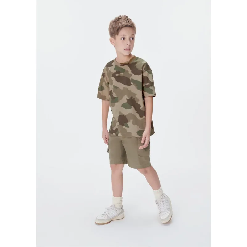 Bermuda Cargo Infantil Menino Com Bolsos - Verde 006