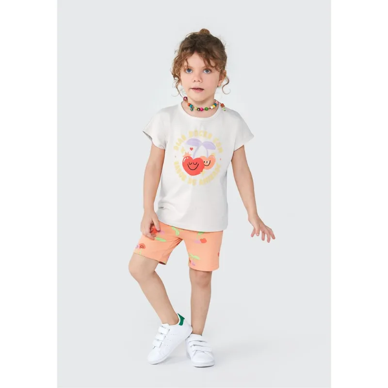 Conjunto Curto Infantil Menina Toddler - Branco 003