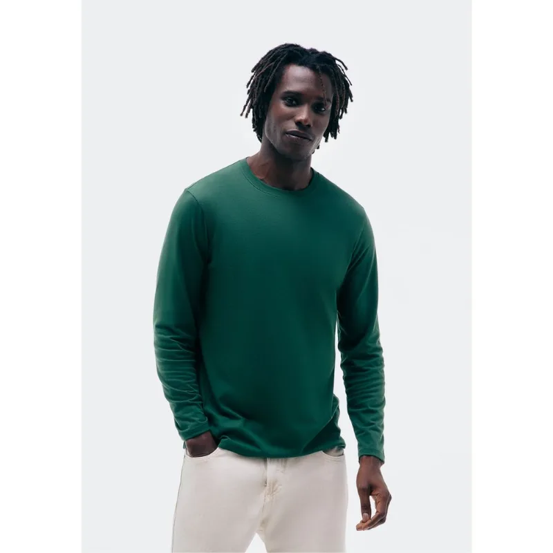 Camiseta Básica Masculina Manga Longa Regular World - Verde XXG