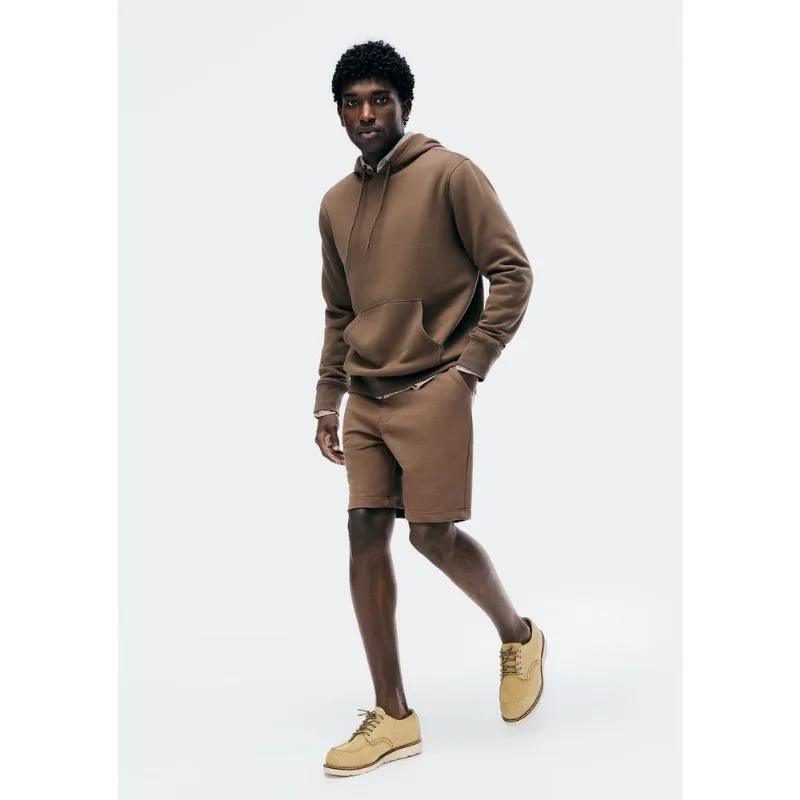 Bermuda Básica Masculina Reta Em Moletom - Marrom P