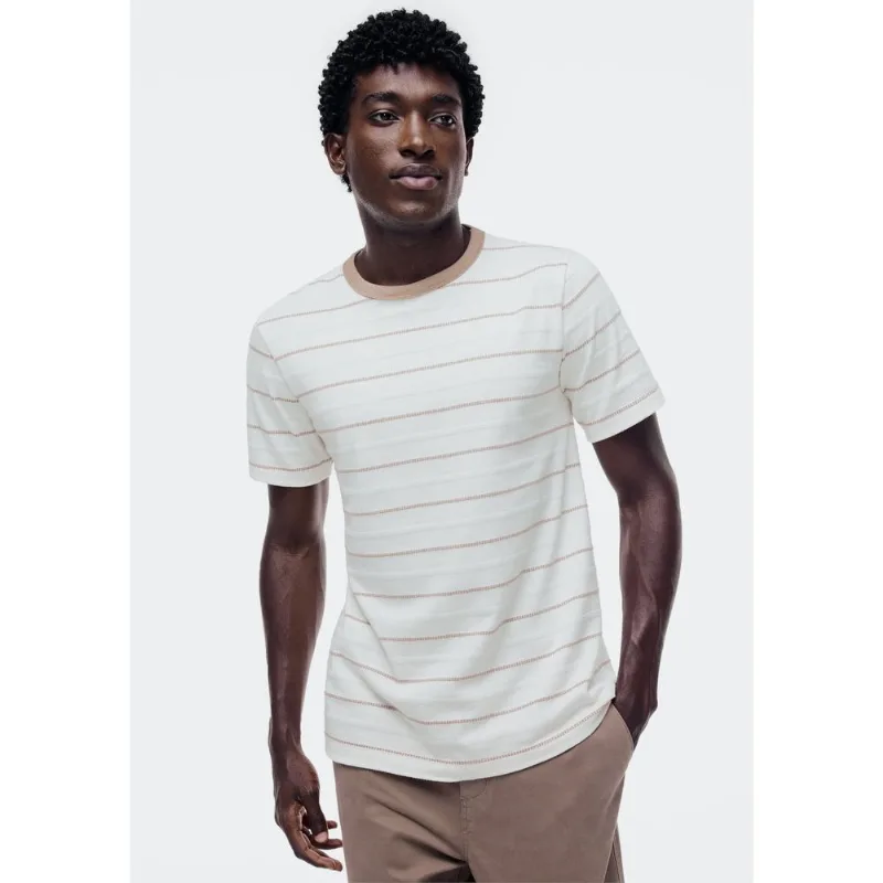 Camiseta Masculina Manga Curta Fio Tinto Listrada - Bege M