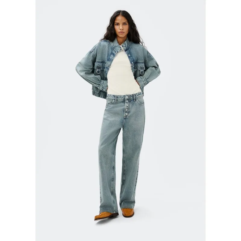 Calça Jeans Feminina Reta Cintura Média - Azul 036