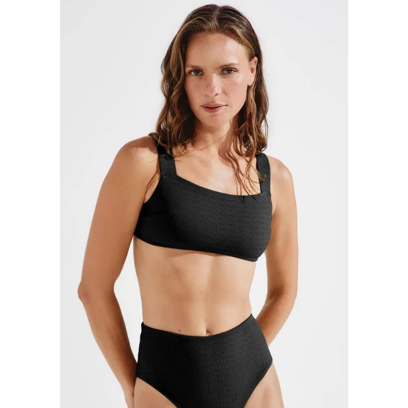 Top Biquíni Reto Texturizado Com Fio LYCRA® - Preto M