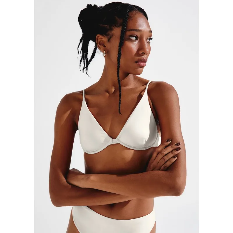 Top Biquíni Triângulo Com Aro E Fio LYCRA® - Branco M