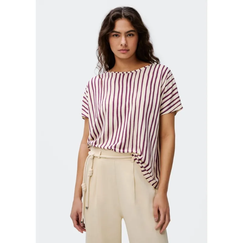 Blusa Feminina Manga Curta Estampada - Roxo XG