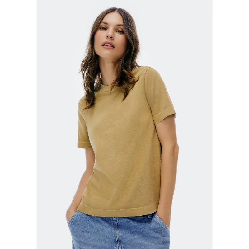 Camiseta Básica Feminina Estonada Soft - Caqui M