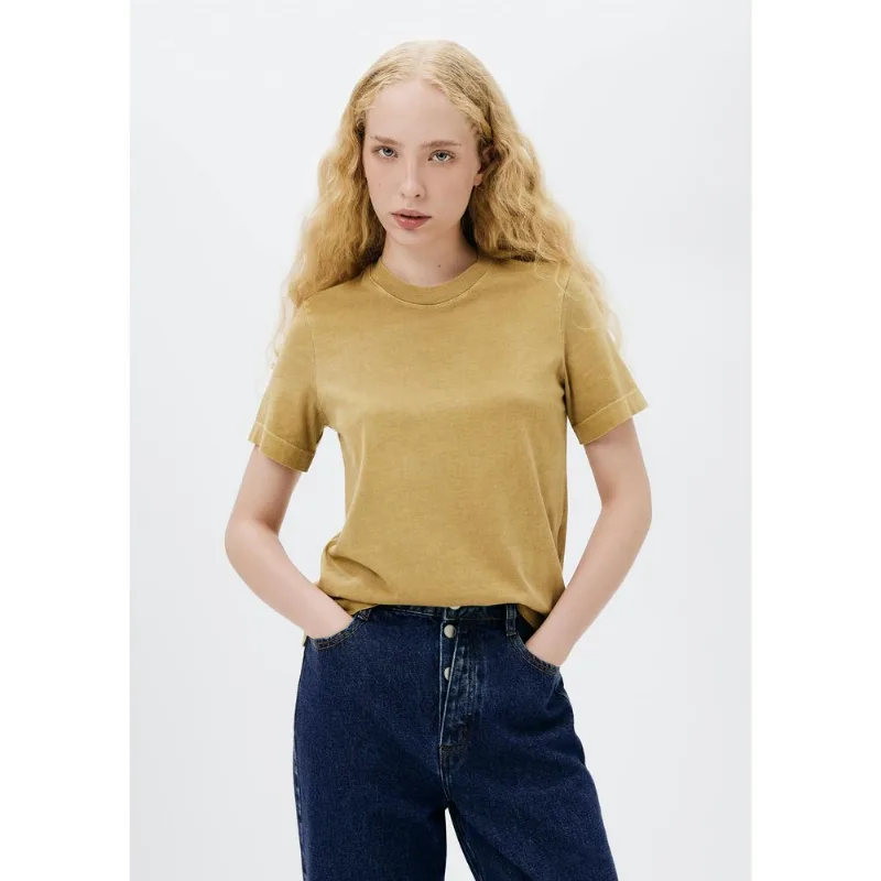 Camiseta Feminina Manga Curta Super Cotton - Caqui M
