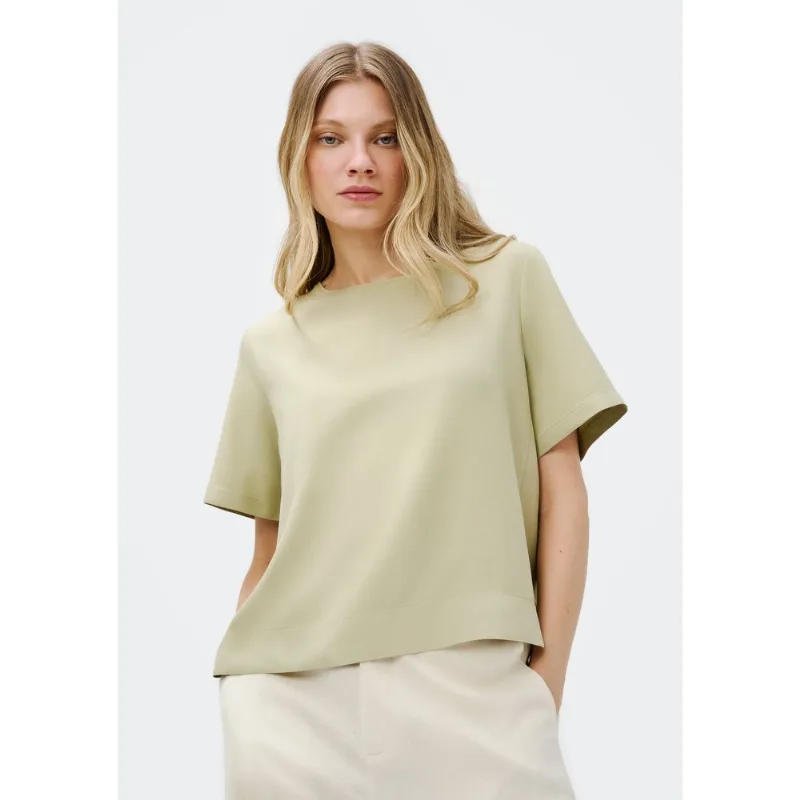 Blusa Feminina Manga Curta Creponada - Verde XP