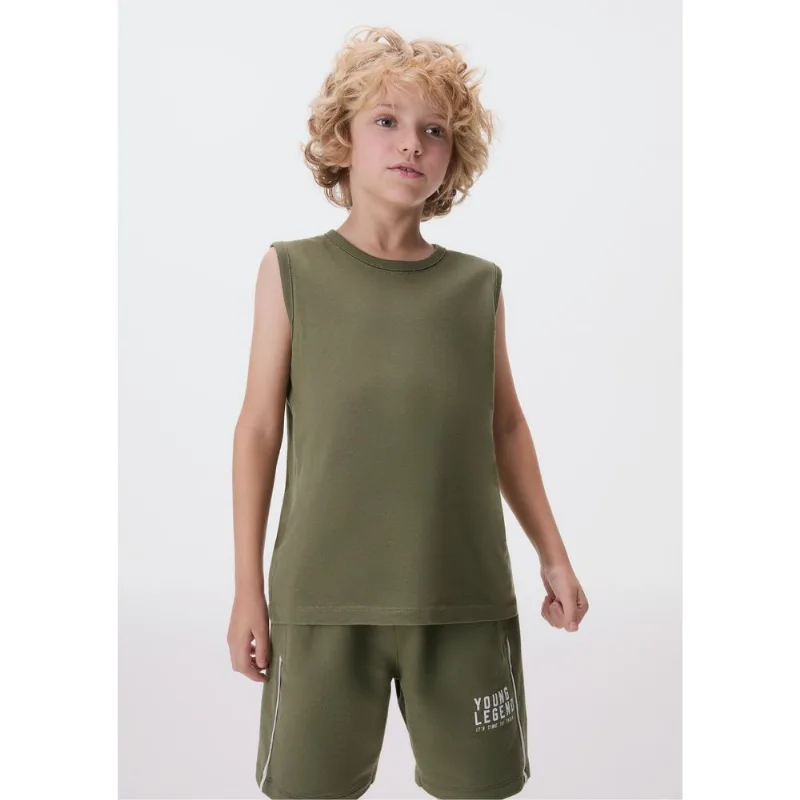 Bermuda Regular Com Bolsos Infantil Menino - Verde 005
