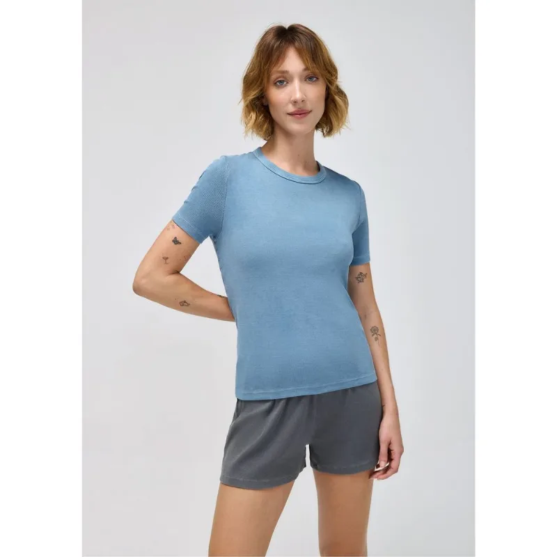 Blusa Feminina Em Ribana Estonada - Azul XG