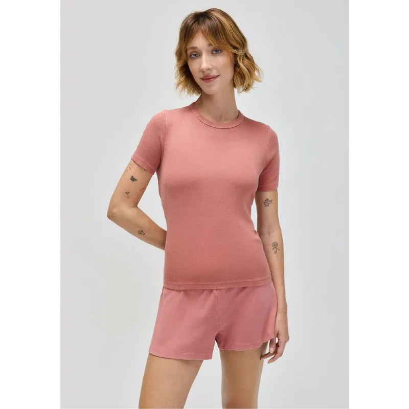 Blusa Feminina Em Ribana Estonada - Rosa XG