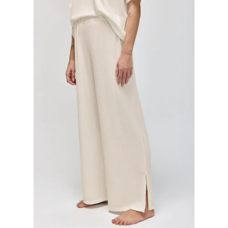 Calça Feminina Reta Em Tricô - Off white P
