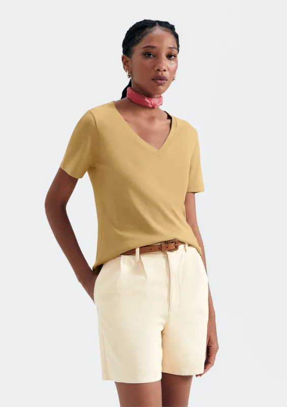 Blusa Feminina Decote V - Bege - Hering Adulto - Camisetas