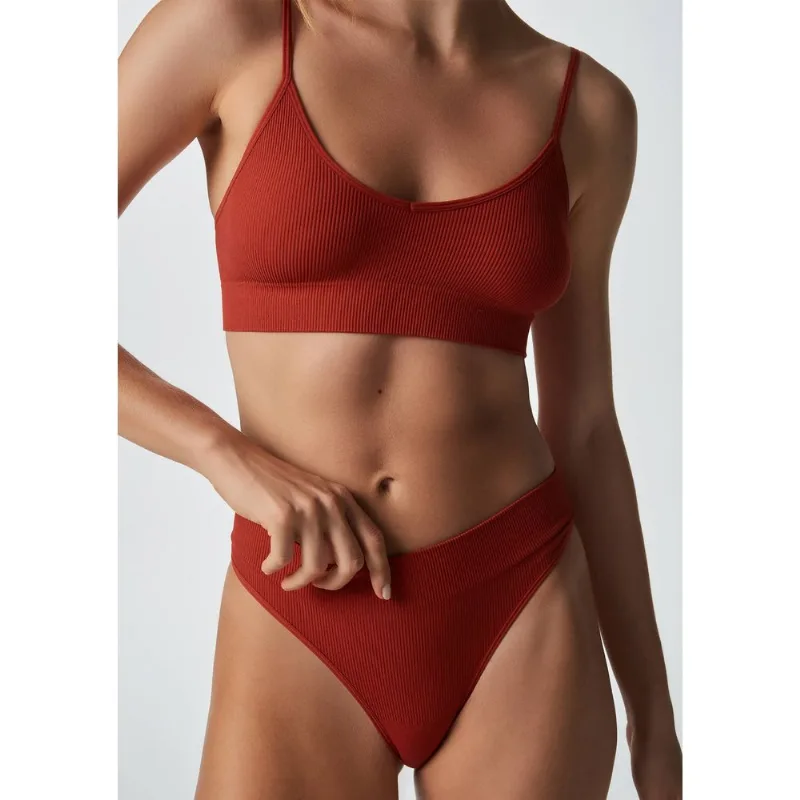 Calcinha Cintura Alta Cós Duplo - Vermelho XG