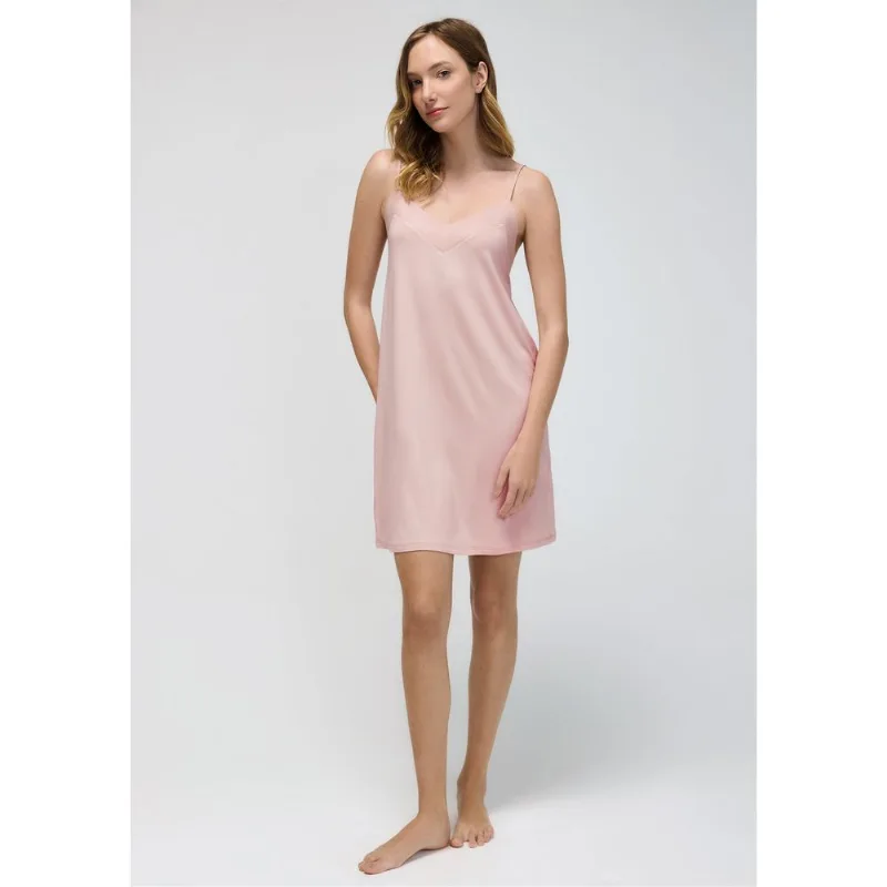 Camisola Alças Finas Em Viscose - Rosa G