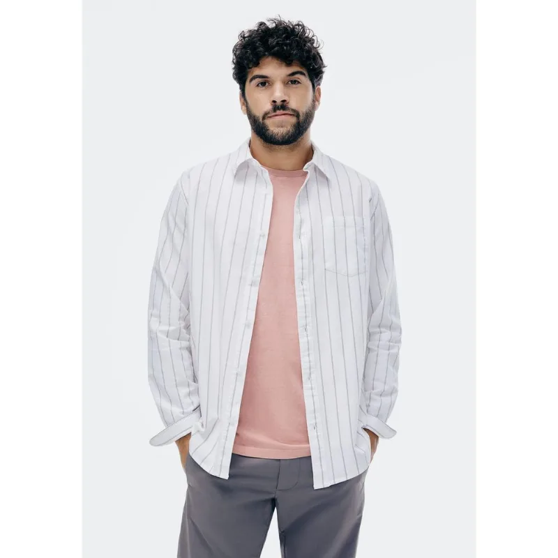Camisa Masculina Manga Longa Fio Tinto Listrada - Branco M
