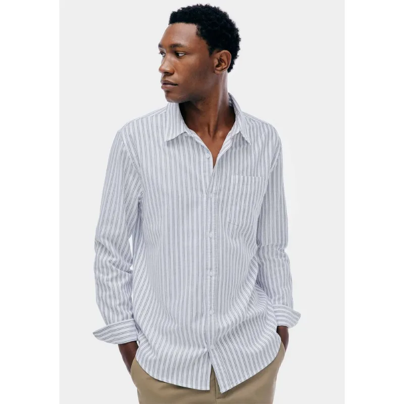 Camisa Masculina Manga Longa Fio Tinto Listrada - Branco P