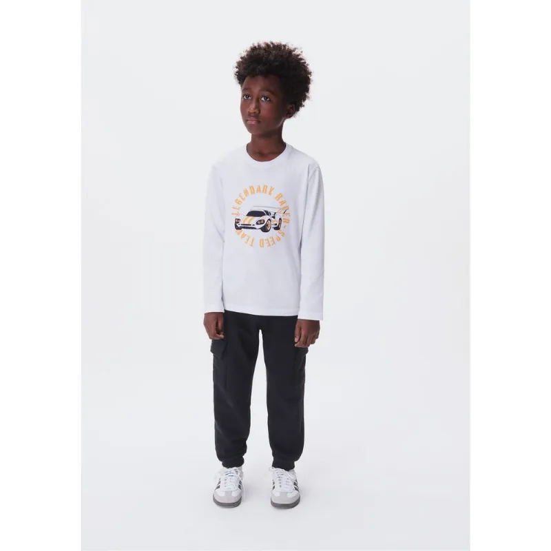 Camiseta Infantil Menino Manga Longa Com Estampa Hering Kids - Off white 008
