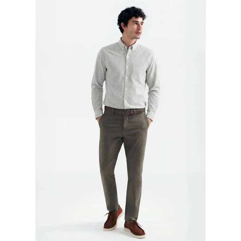 Camisa Básica Masculina Manga Longa Fio Tinto - Off white XG