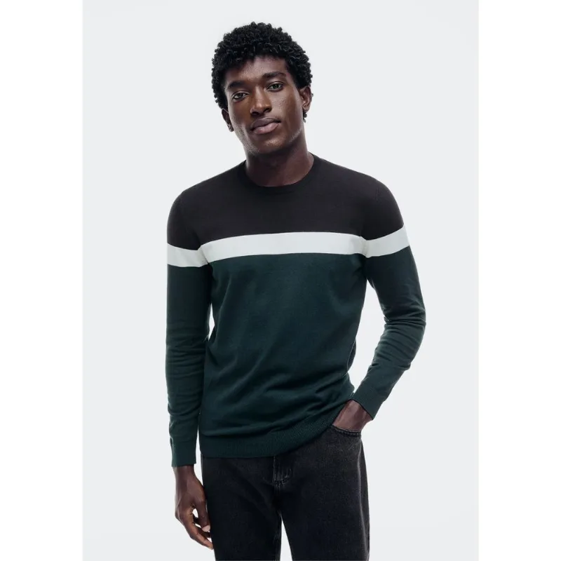 Blusão Masculino Listrado Em Tricô - Verde XXG