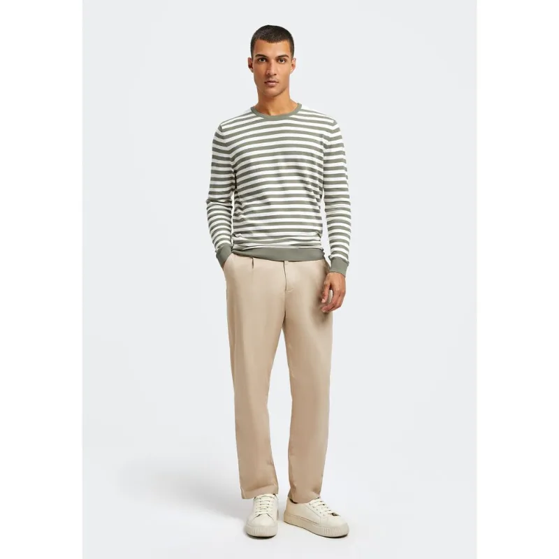 Blusão Básico Masculino Listrado Em Tricô - Verde M