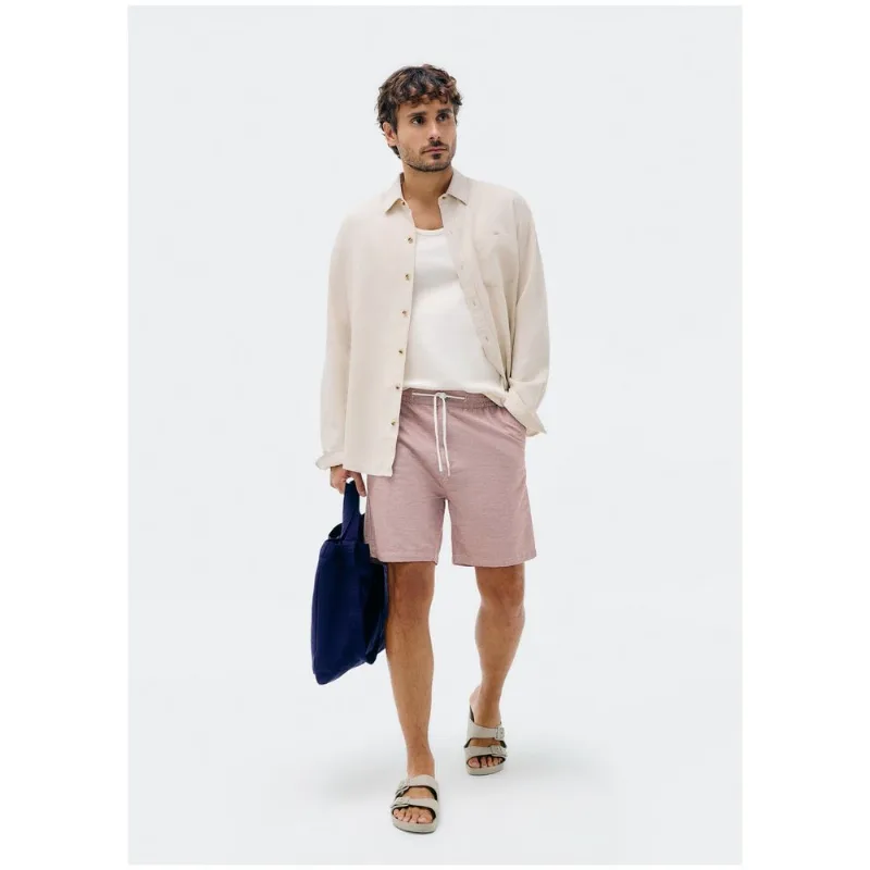 Bermuda Masculina Reta Fio Tinto - Rosa 044