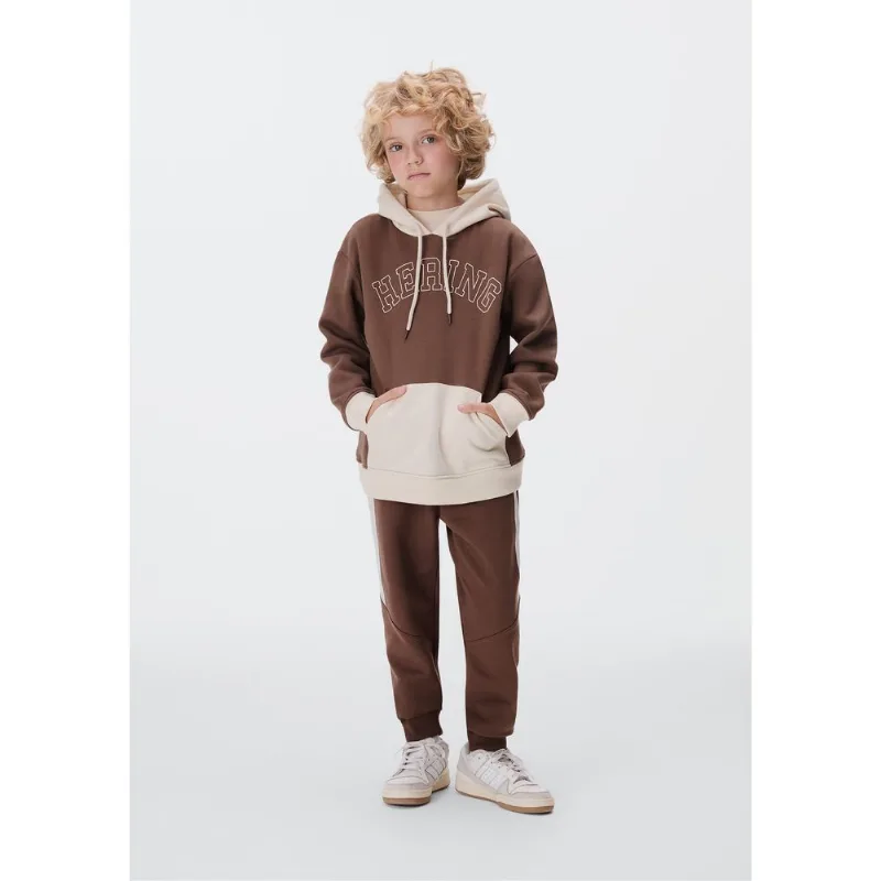 Blusão De Moletom Com Capuz Infantil Menino - Marrom 008