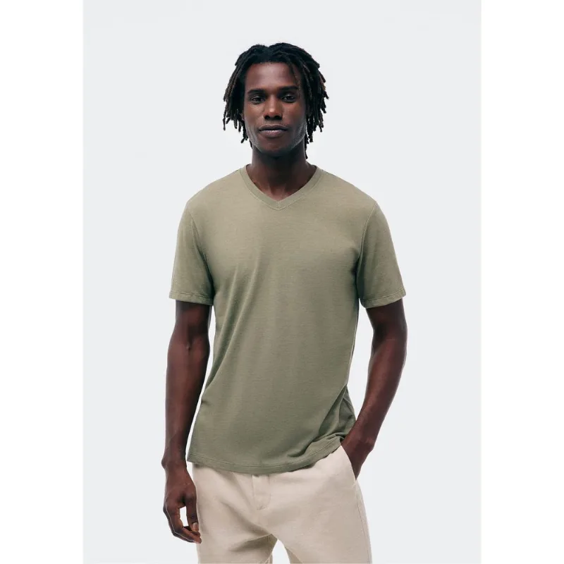Camiseta Básica Masculina Manga Curta Decote V World - Verde M