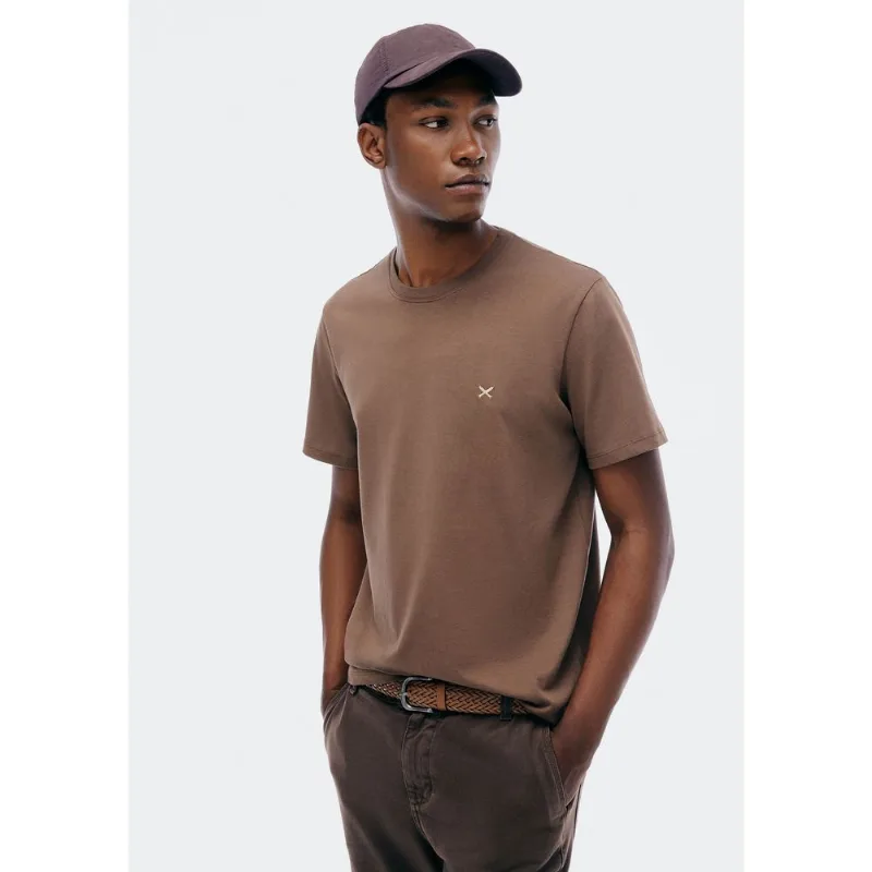 Camiseta Básica Masculina World Com Bordado - Marrom M