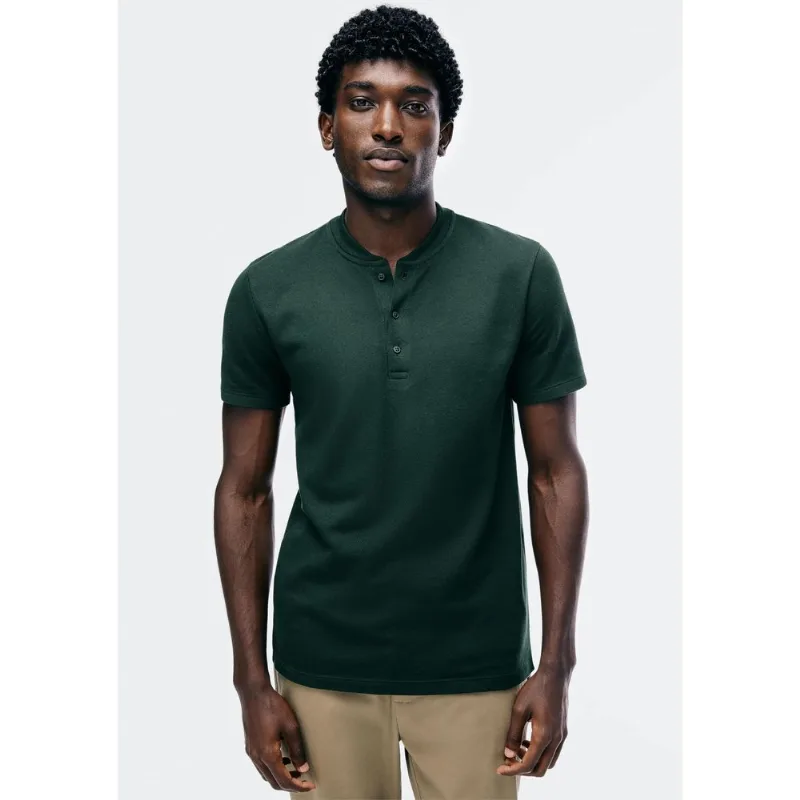 Camiseta Básica Henley Masculina Texturizada - Verde G