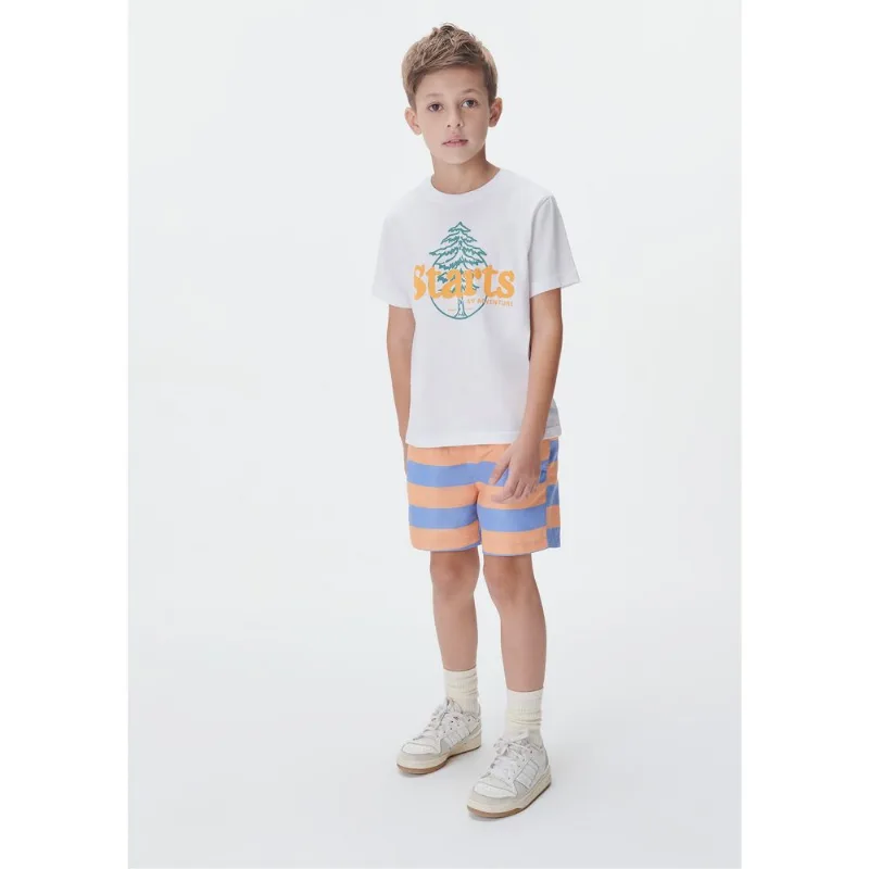 Camiseta Infantil Menino Manga Curta Com Estampa - Off white 008
