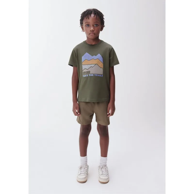 Camiseta Infantil Menino Manga Curta Com Estampa - Verde 006