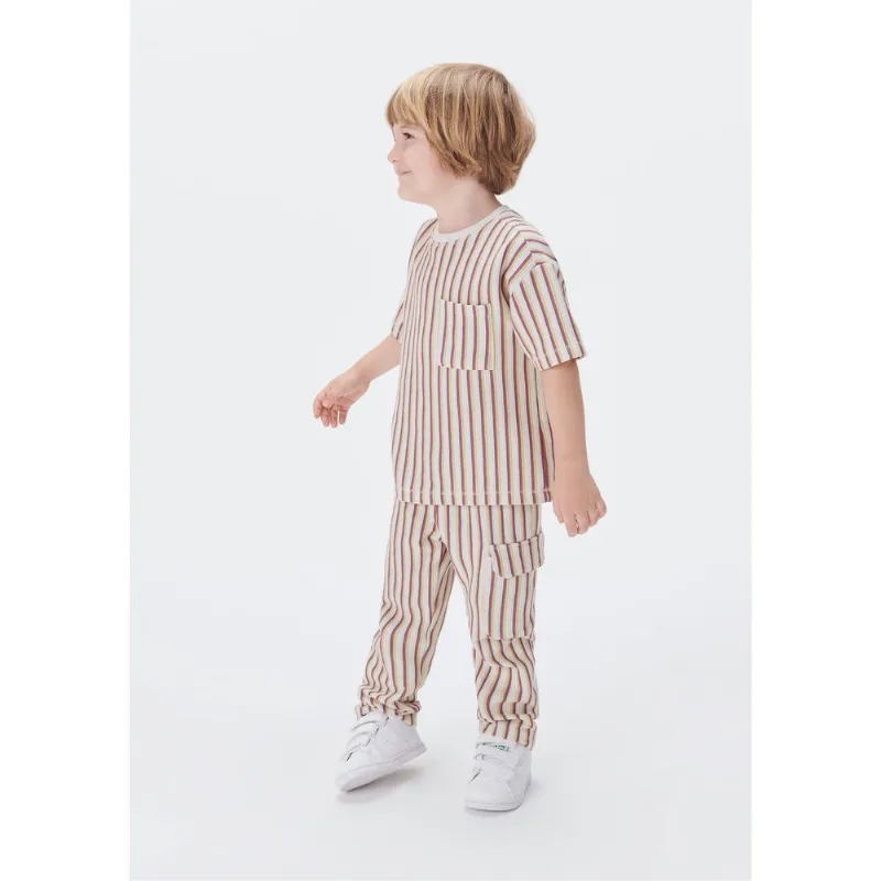 Calça Baggy Infantil Menino Toddler Estampada - Marrom 004