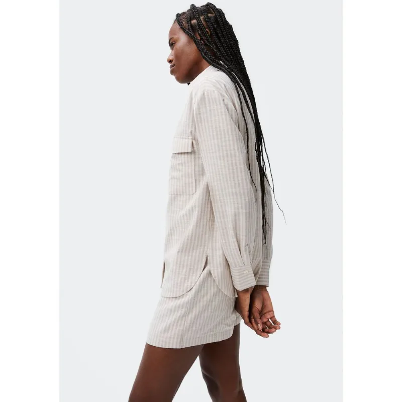 Camisa Feminina Manga Longa Fio Tinto - Cinza G